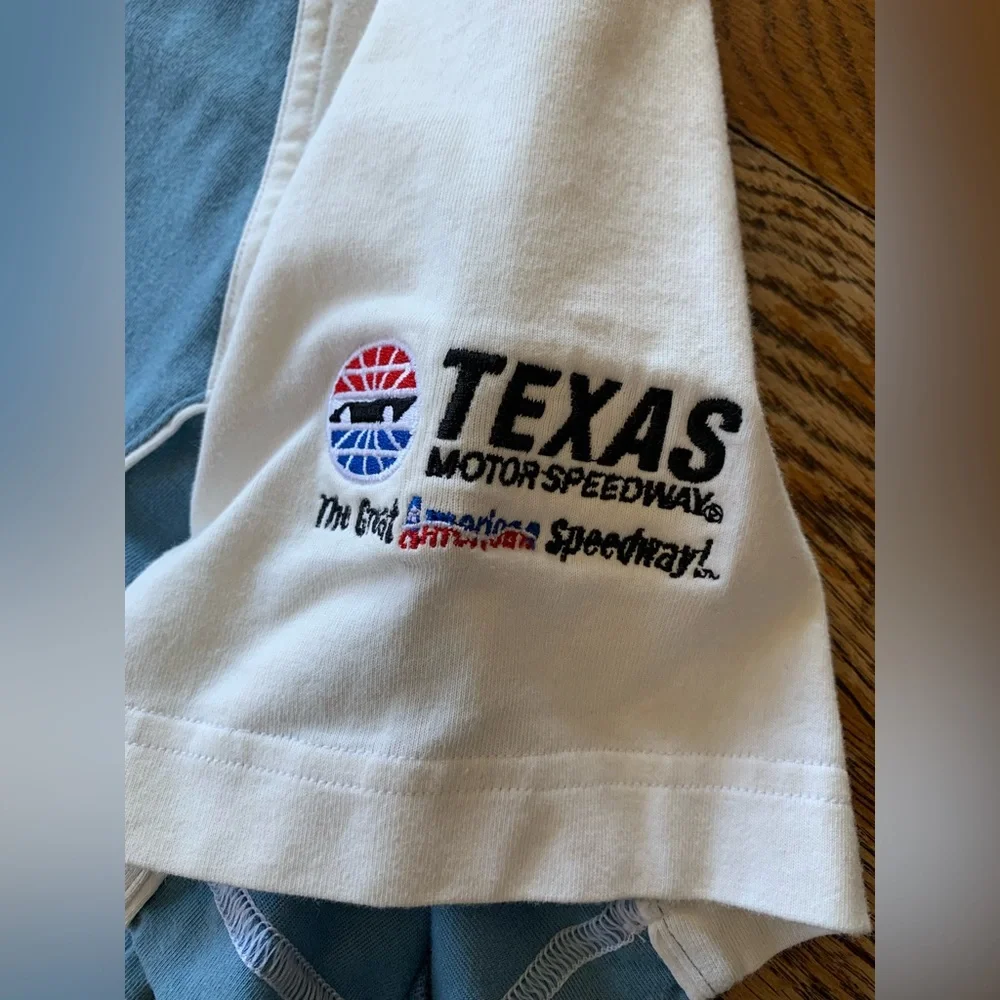 Adidas Climalite Polo Shirt L Texas Motor Speedway Golf Blue/white